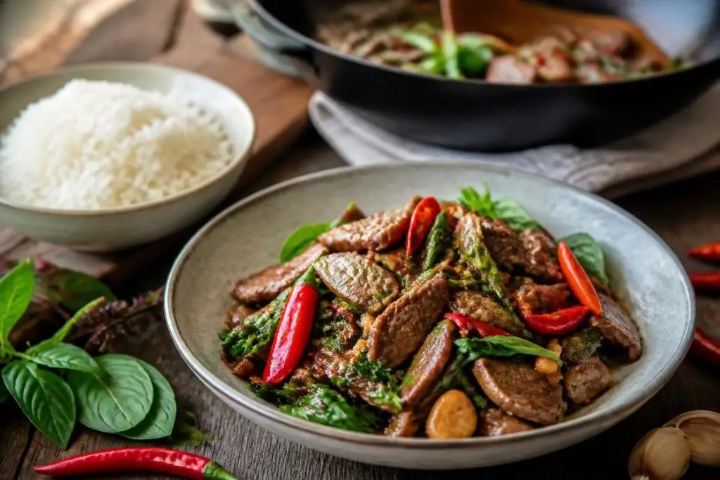 Bœuf piquant au basilic thaï – recette Lyon Food Lovers
