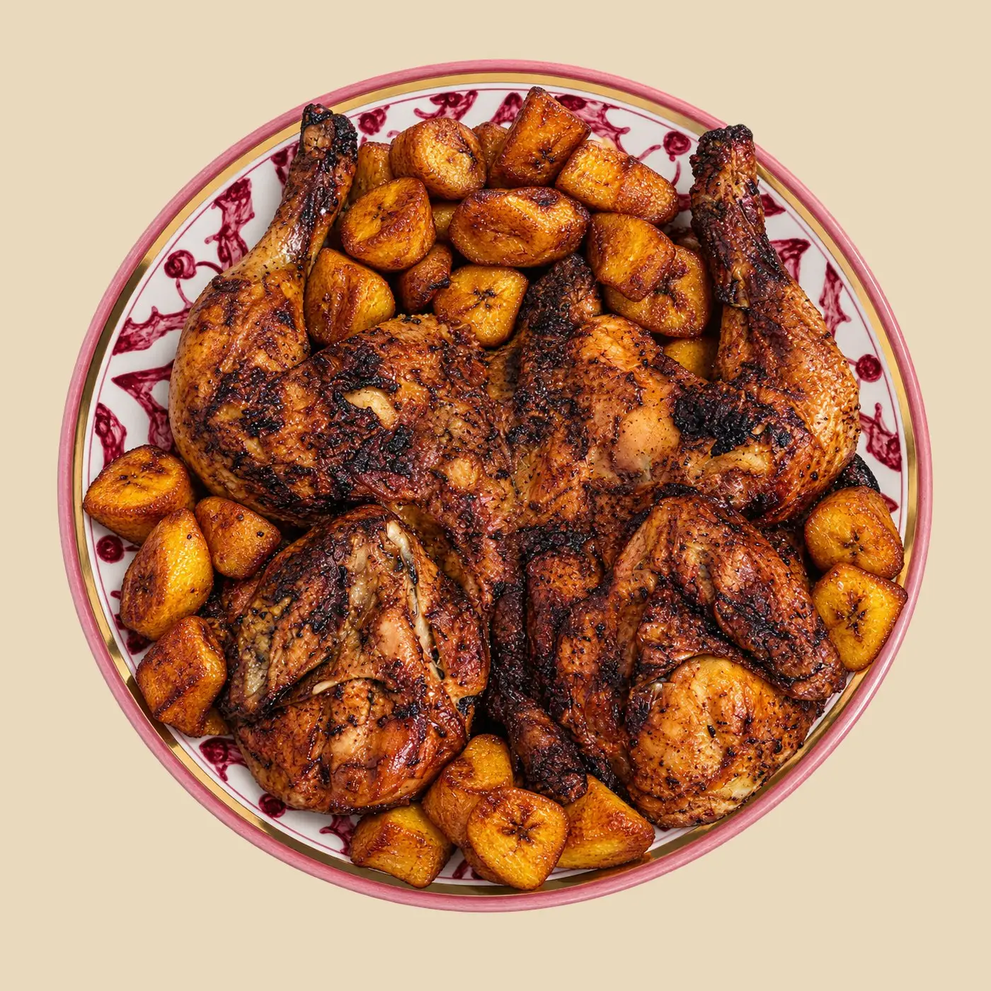 Poulet grillé à la rôtissoire et banane plantain chez Master Poulet, cours Émile-Zola à Villeurbanne