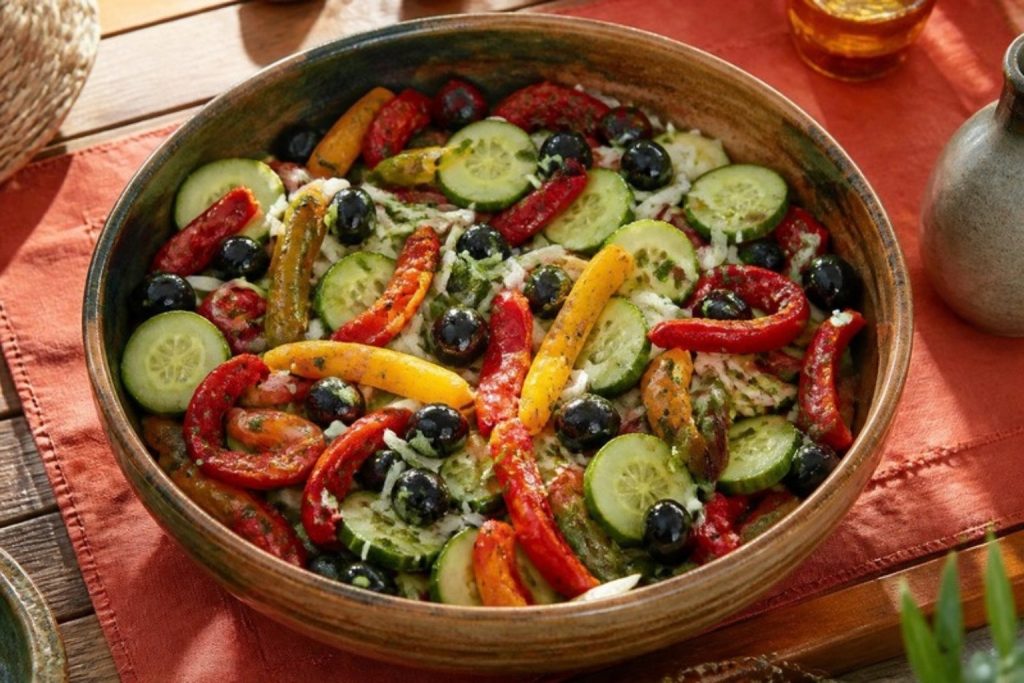 Salade algérienne aux poivrons grillés – recette Lyon Food Lovers