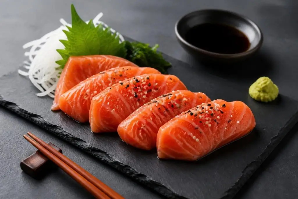Sashimis de saumon au sésame – recette Lyon Food Lovers